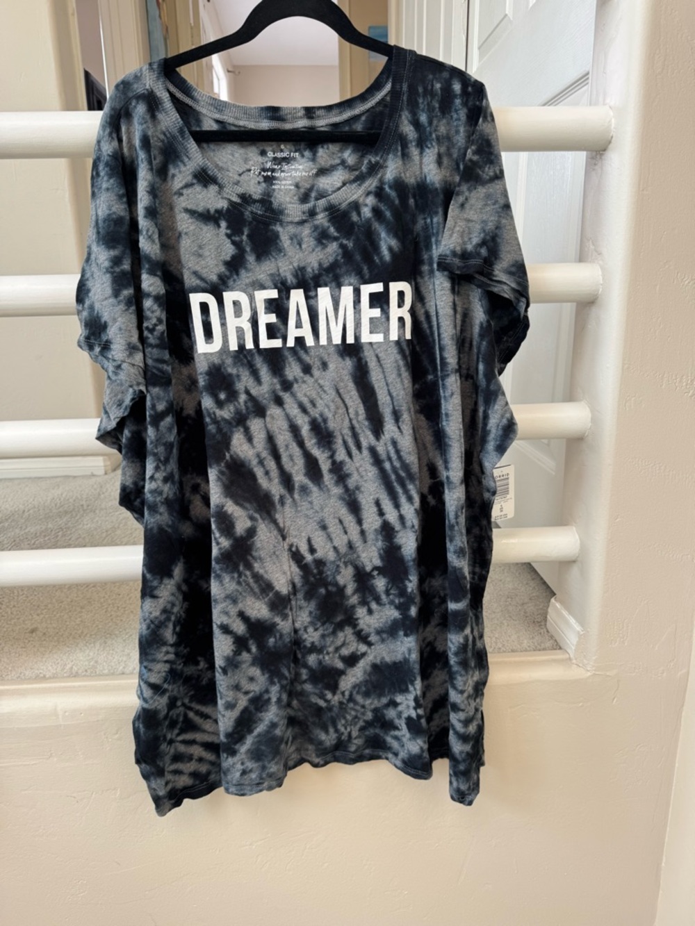 torrid Black & Gray Tie-Dye 'DREAMER' Sleep Tee